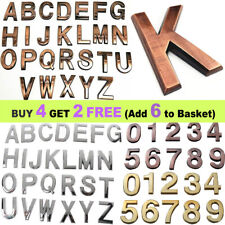 A-Z 3D Letters Numbers Self-Adhesive Stickers Door House Mailbox Plaques Sign