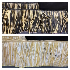 FRANGIA IN RAFIA RAPHIA PER ABBIGLIAMENTO E ACCESSORI BIANCO O NERO - Picture 1 of 4