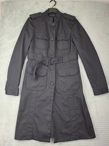 French Connection Womens Black Modern Fitted Trench Coat Size 8 New Other - Picture 1 of 18