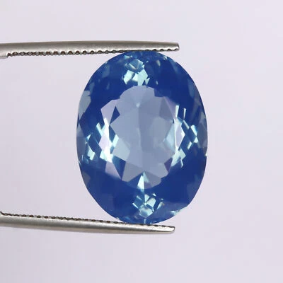 18.71 Ct. Certified Round Cut Blue Fire Opal Loose Gemstone For Jewelry Ring - Image 1 of 4