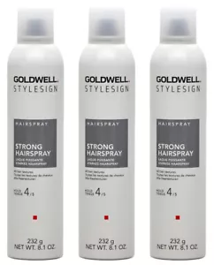 Goldwell Stylesign Hold 4 Strong HairSpray 8.1 Oz, All Hair Textures, Pack of 3 - Picture 1 of 3