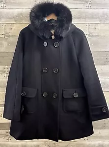 Moncler Premier Lawrence Wool Pea & Down Puffer 2-1 Coat Jacket Fur Hood Size 3 - Picture 1 of 21