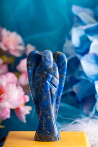 Engelchen aus Lapislazuli Größe L Schutz Engel H:7,5 cm in Goldbox - Bild 1 von 2