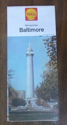 1964 metro Baltimore  road central & north street  map Shell oil  gas  Maryland - Image 1 of 3