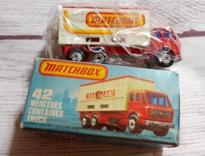 Matchbox 1976 Mercedes Container Truck Superfast #42 NEW in box in cellophane - Image 1 of 4