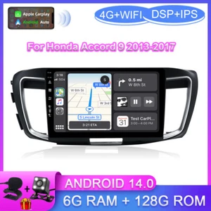 10.1" CarPlay Android 14 Car Stereo Radio Head Unit For Honda Accord 9 2013-2017 - Picture 1 of 24