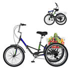 Adults 7Speed Folding Tricycle Bike 3 Wheels Bicycle 20/24/26"Foldable Tricycle