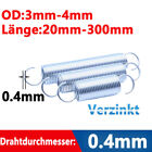Zugfeder Drahtdurchmesser 0.4mm Spannfeder Verzinkt Feder Stahl L&#228;nge 20mm-300mm