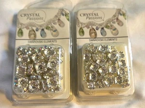 Swarovski Elements Quadrat Zwischenring Perlen Kristalle Klar 2 Stück *Lesen Siehe Fotos - Bild 1 von 13