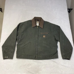 Vintage Carhartt J97 MOS Blanket Lined Brown Collar Duck Detroit Jacket Mens 2XL - Picture 1 of 8