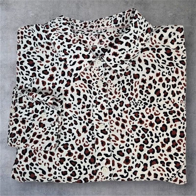 Blusa Boden The Classic Camisa Estampado Leopardo Manga Larga Con Botones Talla 12 Foto 1 de 4