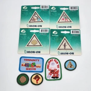 Lot of 9 PATCHES NOS Brownie Girl Scout Try-it Iron On Badges Patchs - Picture 1 of 1