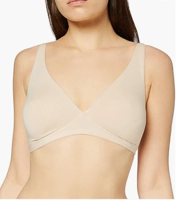 HANRO Women's Cotton Sensation Soft Cup Bra 71387 Beige Size 34A 9360 - Image 1 of 2
