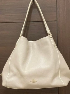Coach Edie Schultertasche Leder Color Block grau beige gebraucht - Bild 1 von 8