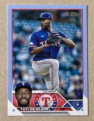 2023 Topps Series 2 Father's Day Blue /50 Taylor Hearn Texas Rangers - Image 1 of 4