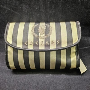 Caesars Palace Black Gold Striped Women's Wallet With Mirror Vintage Leather - Picture 1 of 6