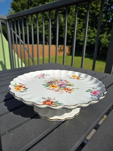 Coalport Duft Erhöhter Rand Pedistal Kuchenständer Kompott 8" x 2,5" - Bild 1 von 6