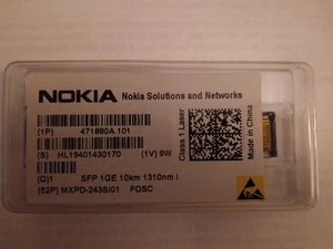 Genuine Nokia 471880A.101 FOSC SFP 1GE 10km 1310nm Transceiver MXPD-243SI01 - Afbeelding 1 van 2