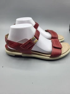 Ecco Women’s Burgendy Red Wedge Leather Sport Sandals Size EU 40 US 9.5 - Picture 1 of 10