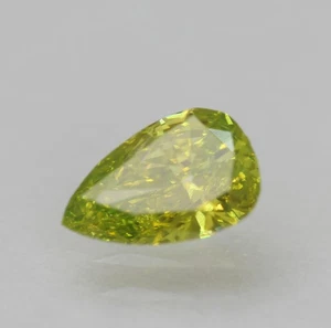 0.37 Ct Canary Yellow VS1 Pear Shape Enhanced NATURAL Diamond 6.35X4.10m W VIDEO - Picture 1 of 3
