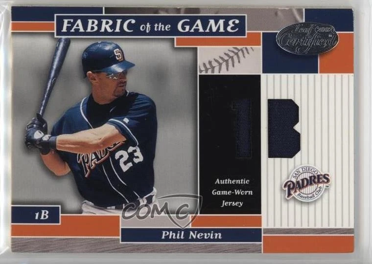 2002 Leaf Certified Fabric of the Game Silver Die-Cut Position /50 Phil Nevin - Image 1 of 2