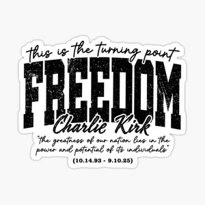 Freedom Charlie Kirk Pegatina Estados Unidos de América Trump MAGA EE. UU. Biden - Imagen 1 de 1