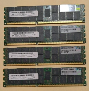 4 X 16GB (64GB) MICRON MT36KSF2G72PZ-1G4D1HF 2RX4 PC3L-10600R ECC Server Memory - Picture 1 of 4