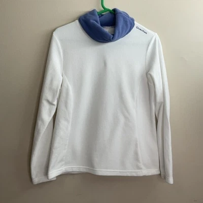 Quechua белый флис длинным рукавом CowlNeck свитер женщин размер большой пуловер - Изображение 1 из 4