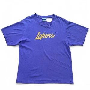 Vintage 90s Thrashed Lakers NBA Basketball Reebok L/XL 22x28 T-shirt - Bild 1 von 8