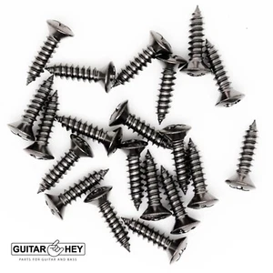 (20) Pickguard Plate/Cover Screws for Fender Phillips Head #4 x 1/2" COSMO BLACK - Picture 1 of 1