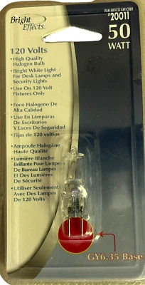 BRIGHT EFFECTS BI-PIN Light BULB 50 Watt GY6.35 Base 50W 120V T4 LONG LASTING - Image 1 of 2