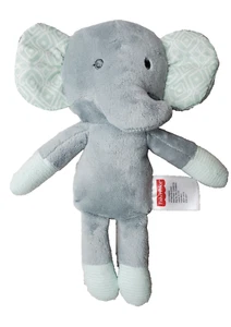 Fisher Price Elephant Plush  Lovey Baby Sensory Toy Crinkle Ears 8" Gray 95778 - Picture 1 of 12