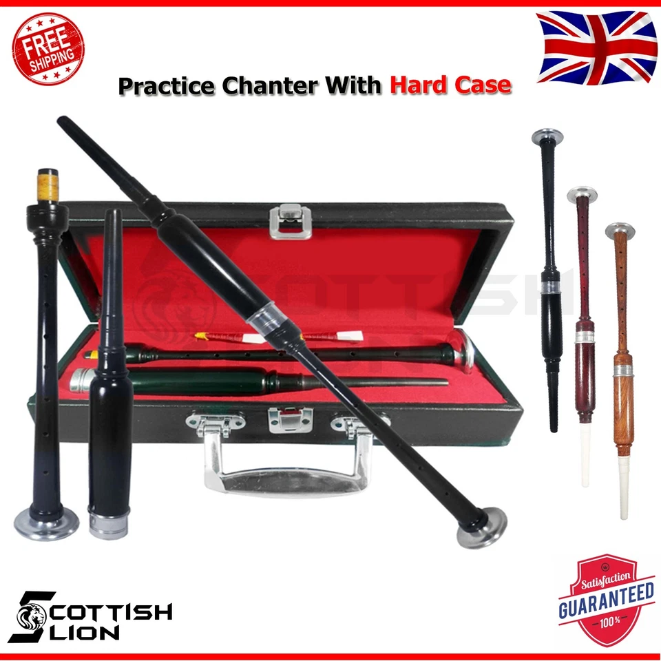 Highland Bagpipe Practice Chanter With Free Carrying Case & 2 Chanter Reeds NEW - Image 1 of 1