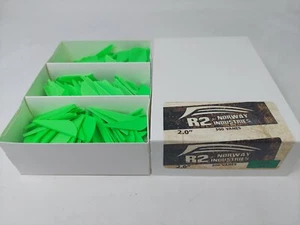 2.0" Lime Green Raptor II R2 Vanes Q2i Norway Industries: Bulk Pack Of 500 Count - Picture 1 of 6
