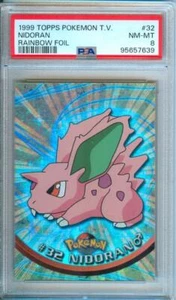 1999 Topps Pokemon TV NIDORAN Rainbow Foil #32 PSA 8 - Picture 1 of 2