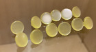Set of 12  Small Vintage Yellow Buttons -Integrated Shank- Pretty -Craft Sewing