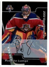 2002-03 Be A Player Hockey Signature Series Autographed Roberto Luongo Card #012
