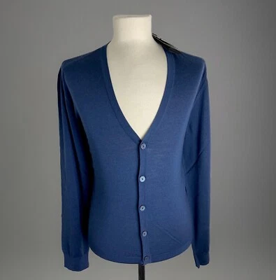 Suéter cárdigan de lana tejido fino azul de lujo ZZEGNA / Z ZEGNA PVP: £345.00 Foto 1 de 4