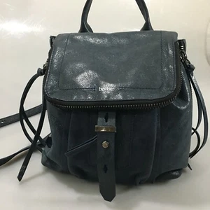 Botkier NY Warren Navy Blue Leather Expandable Backpack - Picture 1 of 10