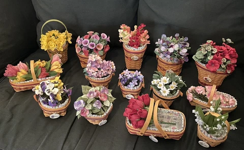Longaberger Grandma Bonnie's May Series Miniature Baskets -  Lot Of 14 Combos Cover