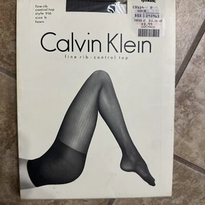 Calvin Klein Fine Rib Control Top Style 916 Size B Fawn  - Picture 1 of 4