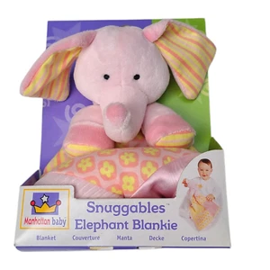 NEW Manhattan Toy Company Elephant Blankie Lovie Plush Security Blanket RARE - Picture 1 of 5