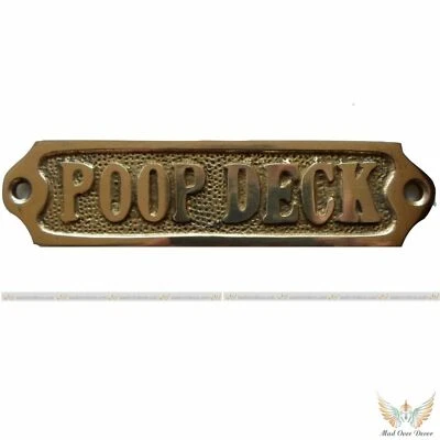 Nautical Brass Sign Poop Deck Wall Plaque Nautical Door Sign Lot of 100 Unit - Image 1 of 3