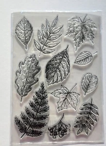 Leaf prints - Fall rubber stamp set 4x6" - Picture 1 of 1