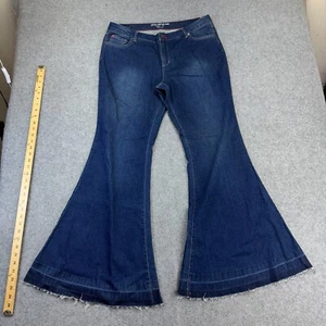 Peace Love World Distressed Flare Jeans Size 12 Layered Frayed Boho Bellbottom - Picture 1 of 12