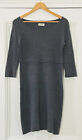TOAST Women’s Grey Multi Fine & Rib-Knit 3/4-Sleeve Midi Jumper Dress UK 8 EU 36