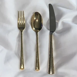 nwot MARCHESA x Lenox IMPERIAL CAVIAR GOLD 3 piece place setting - Picture 1 of 9