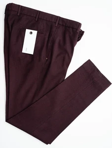 NWT INCOTEX Verve Slowear Brand Burgundy Checks Wool Dress Pants 38 (EU 54) - Picture 1 of 7