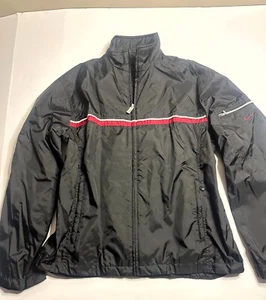 Nike Track Jacket Womens L(12-14) Black Long Sleeve Windbreaker Pockets Full Zip - Picture 1 of 7