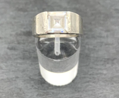 925/- Silberring mit weißen simulierten Diamanten, Ringgröße 51, Damen - Bild 1 von 3